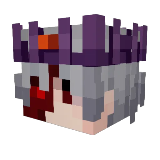 UntreatedCrow Minecraft avatar head, 3D render