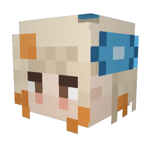UnusWhite Minecraft avatar head, 3D render