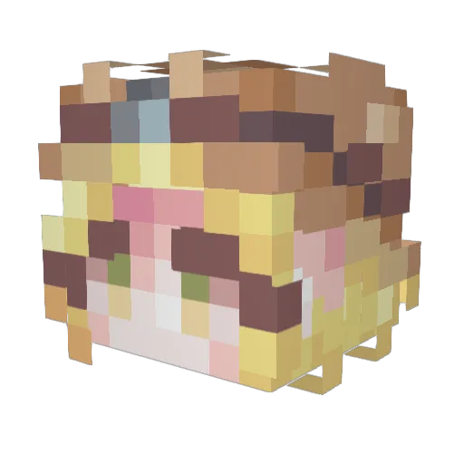 Unuyo Minecraft avatar head, 3D render