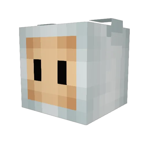 Unvalu3D Minecraft avatar head, 3D render