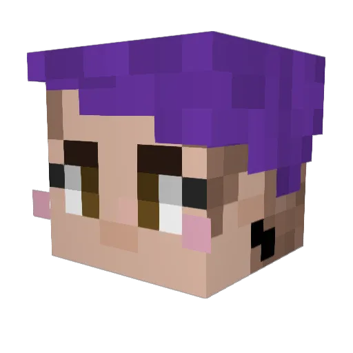 Unwrittenfox Minecraft avatar head, 3D render