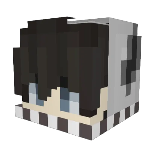 Unwrittenz Minecraft avatar head, 3D render