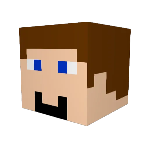 Unywin Minecraft avatar head, 3D render