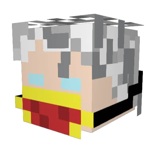 UnzerX Minecraft avatar head, 3D render
