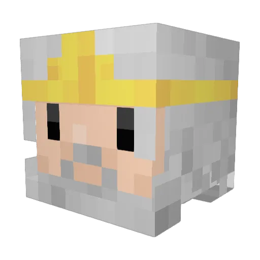 UpSyndrome Minecraft avatar head, 3D render