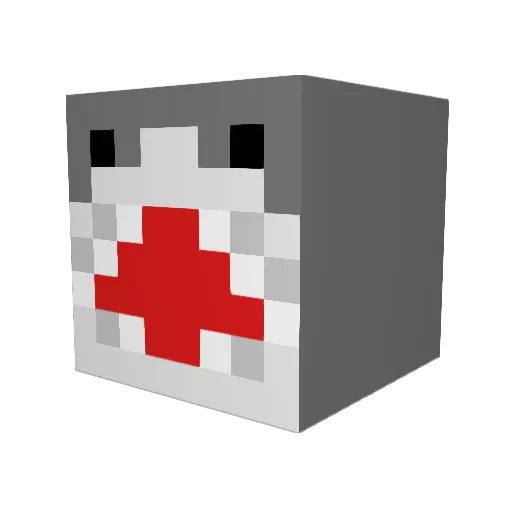 UpTightShark69 Minecraft avatar head, 3D render