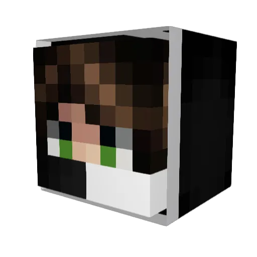 Upbeat757 Minecraft avatar head, 3D render