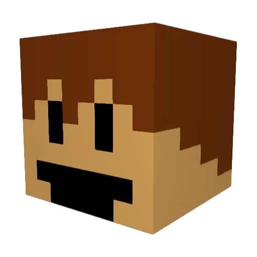 Upbeatjojo Minecraft avatar head, 3D render