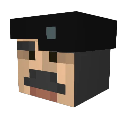 Upcastcactus Minecraft avatar head, 3D render