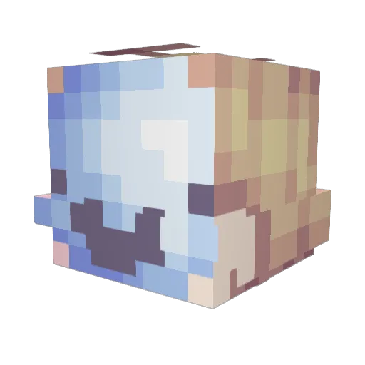 UpdateAquatic Minecraft avatar head, 3D render