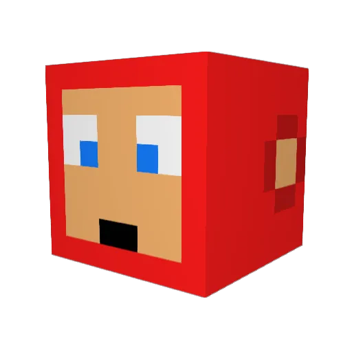 Upergrade100 Minecraft avatar head, 3D render