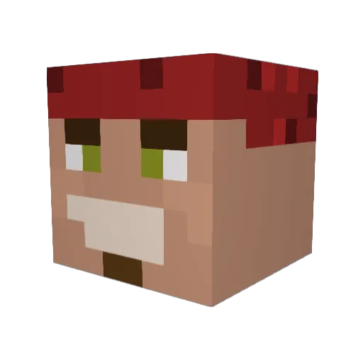 Upkolka Minecraft avatar head, 3D render