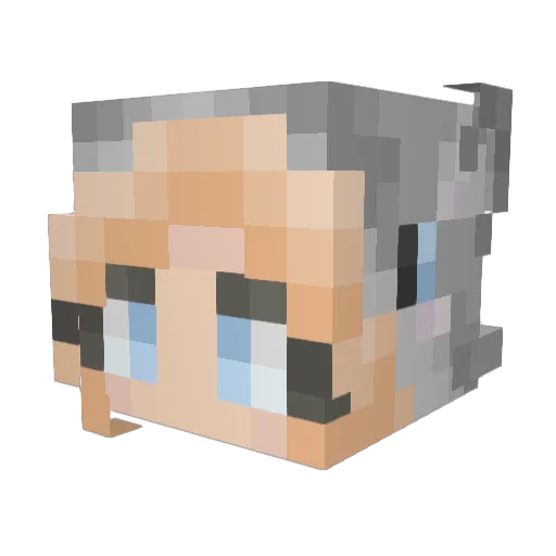 Uplift Minecraft avatar head, 3D render
