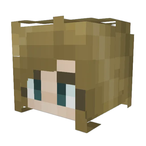 UppedJUSTICE1 Minecraft avatar head, 3D render