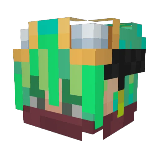 UpperIce Minecraft avatar head, 3D render