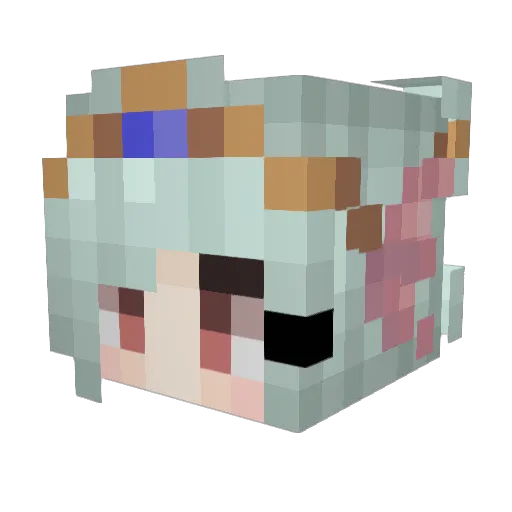 UpperJeans Minecraft avatar head, 3D render
