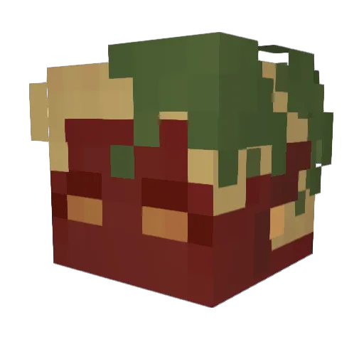 UppiePuppy Minecraft avatar head, 3D render