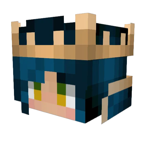 Uppsipanda Minecraft avatar head, 3D render