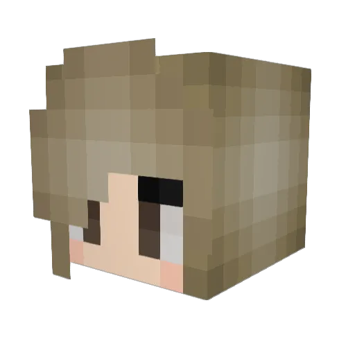 Uprieje Minecraft avatar head, 3D render