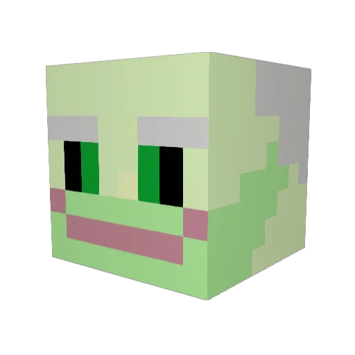 Upset03 Minecraft avatar head, 3D render