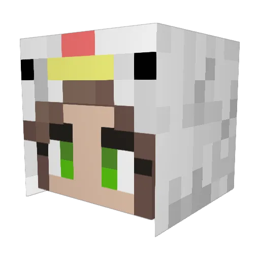 UpsetChicken Minecraft avatar head, 3D render