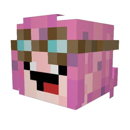 UpsetShadow Minecraft avatar head, 3D render