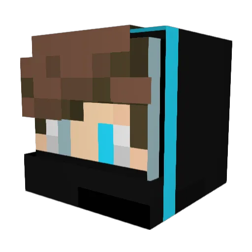 UpstageKitty424 Minecraft avatar head, 3D render