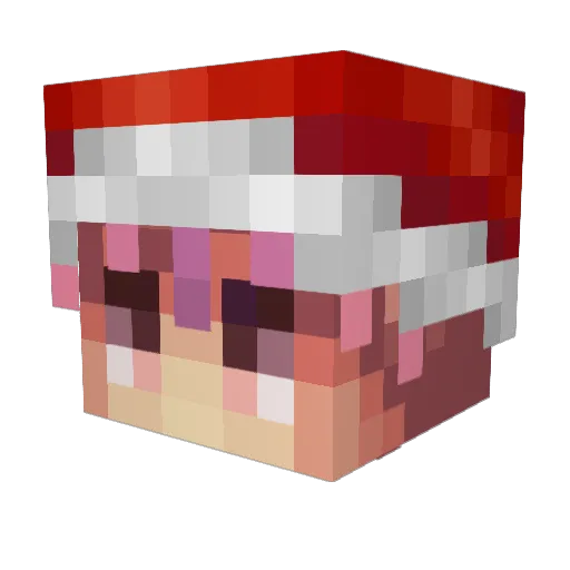Upstair Minecraft avatar head, 3D render