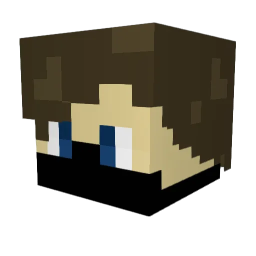 Upstart_Primate Minecraft avatar head, 3D render