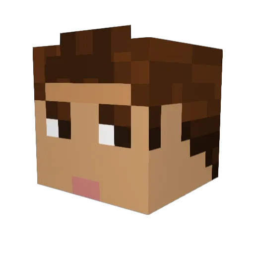 UpturnedBoar Minecraft avatar head, 3D render