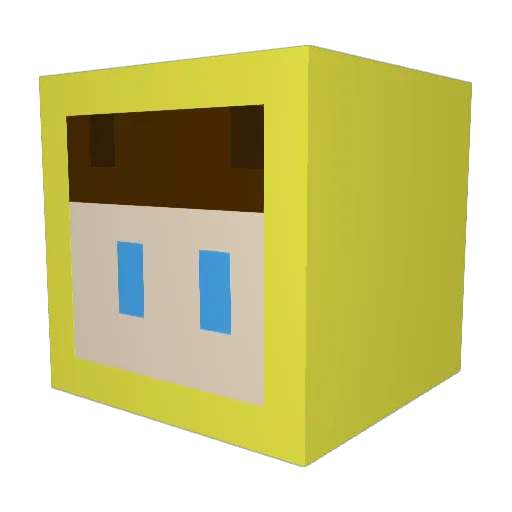 UrAverageIdiot Minecraft avatar head, 3D render