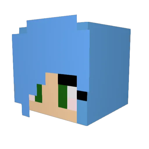 UrDeadNan Minecraft avatar head, 3D render