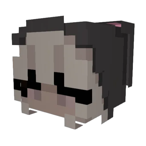 Ura Minecraft avatar head, 3D render