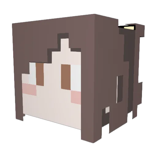 Urachang Minecraft avatar head, 3D render
