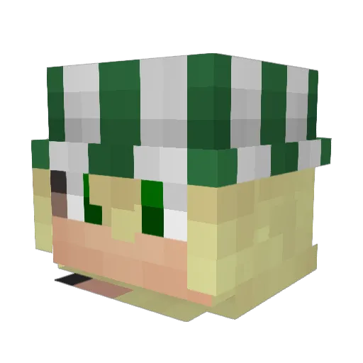 Urahara_ Minecraft avatar head, 3D render