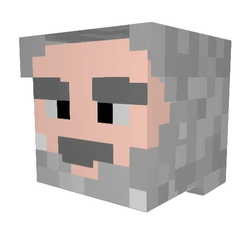 UrajW Minecraft avatar head, 3D render