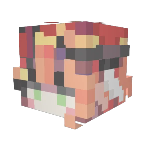 Urakoma Minecraft avatar head, 3D render