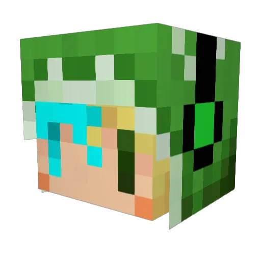 Uran092 Minecraft avatar head, 3D render