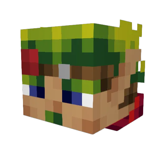 Uranhexafluorid Minecraft avatar head, 3D render