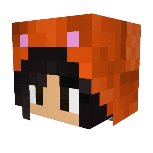 UraraMeow Minecraft avatar head, 3D render