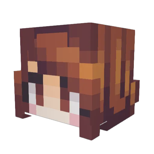 UrarakaOchako Minecraft avatar head, 3D render