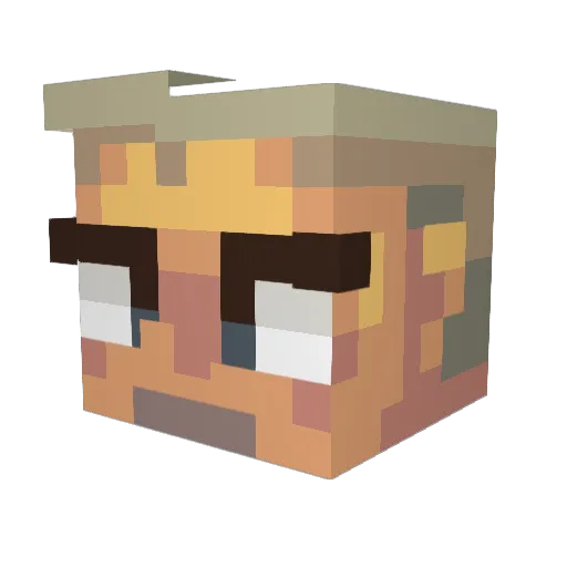 Urimat Minecraft avatar head, 3D render