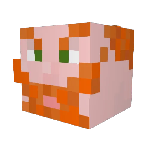 UristMcDwarf Minecraft avatar head, 3D render
