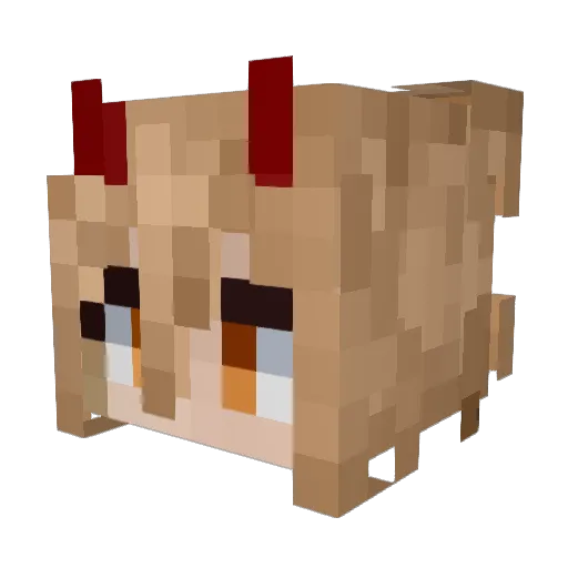 Urukyo Minecraft avatar head, 3D render
