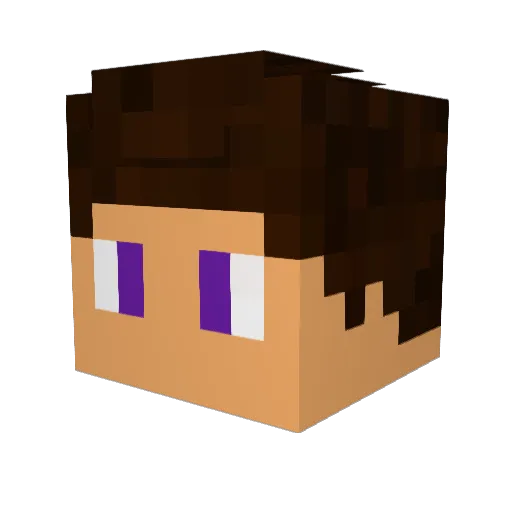 Uruoca Minecraft avatar head, 3D render