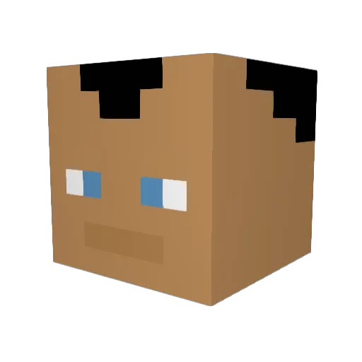 Urvek Minecraft avatar head, 3D render