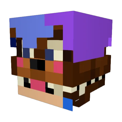 Uryzn Minecraft avatar head, 3D render