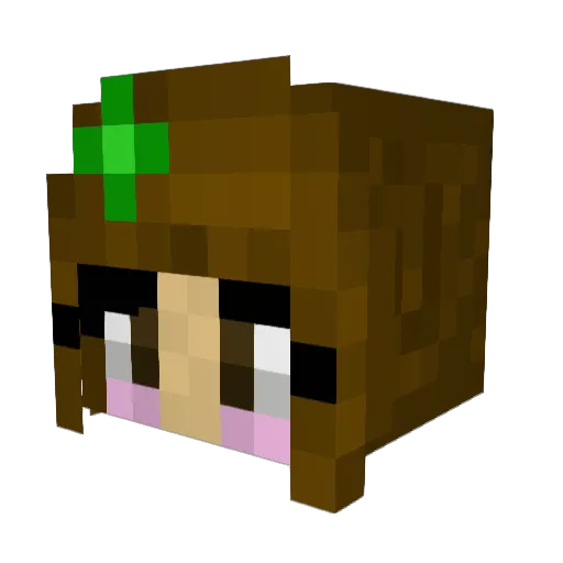 Usagimimi Minecraft avatar head, 3D render
