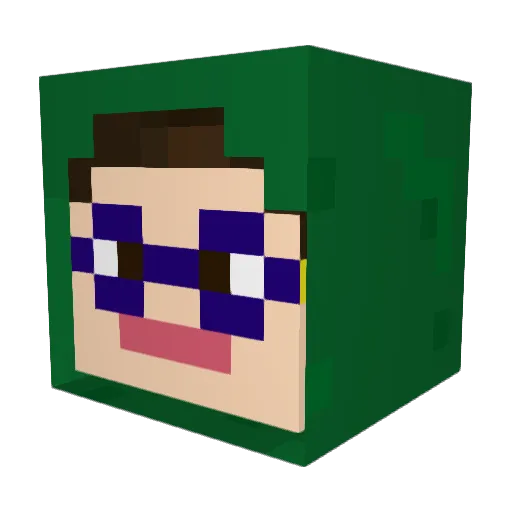 Usbier Minecraft avatar head, 3D render