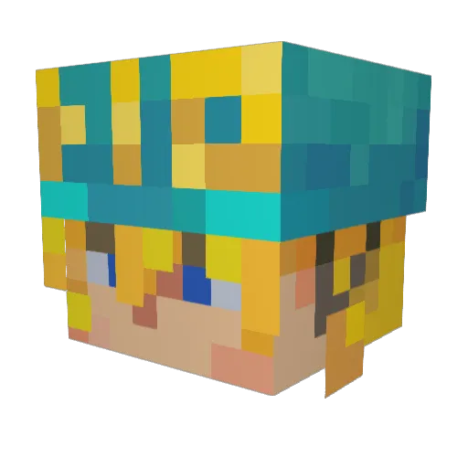 Uschcaiter Minecraft avatar head, 3D render